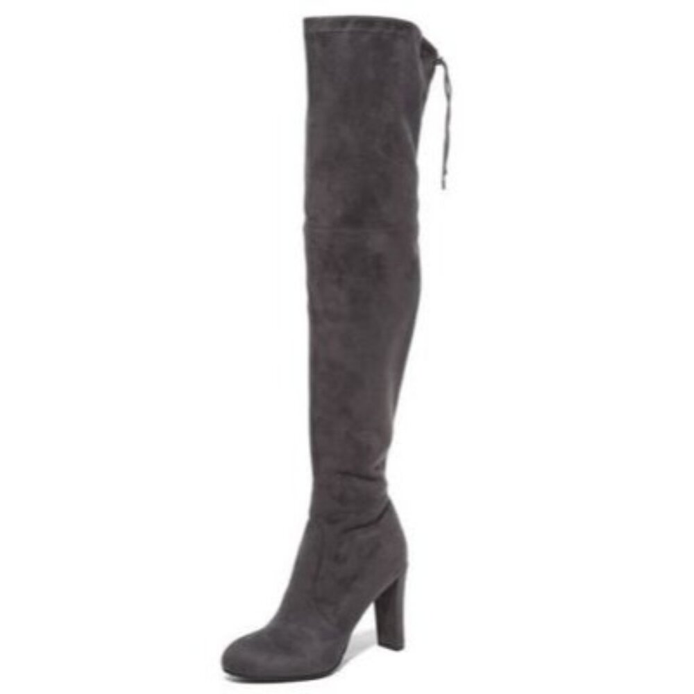 Sam Edelman Kent Charcoal Grey Suede Over-The-Knee Boots